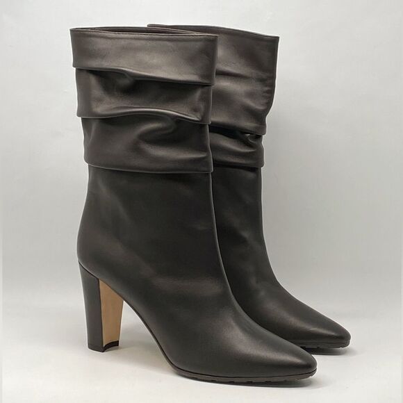Manolo Blahnik Calasso 90MM Ruched Leather Boots size 38 - Picture 5 of 16